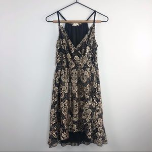 Altar’d State black and gold lace mini dress size small